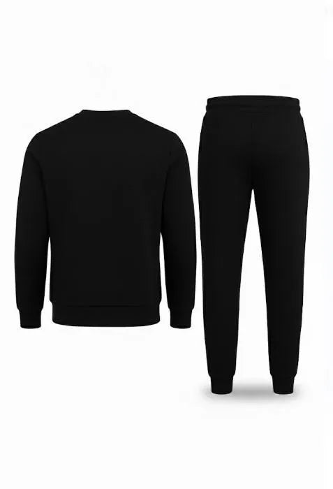 Men Fleece Printed Track Suit - Grey