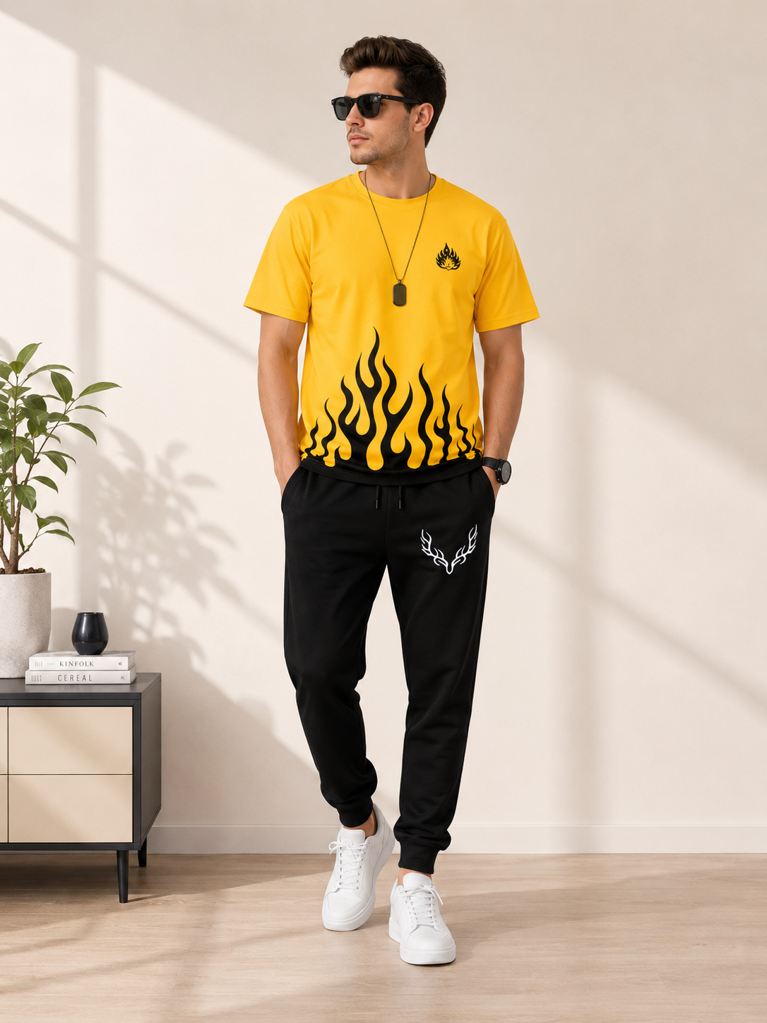 Men’s Inferno Flame Dri-Fit Tracksuit – Premium 2-Piece Set