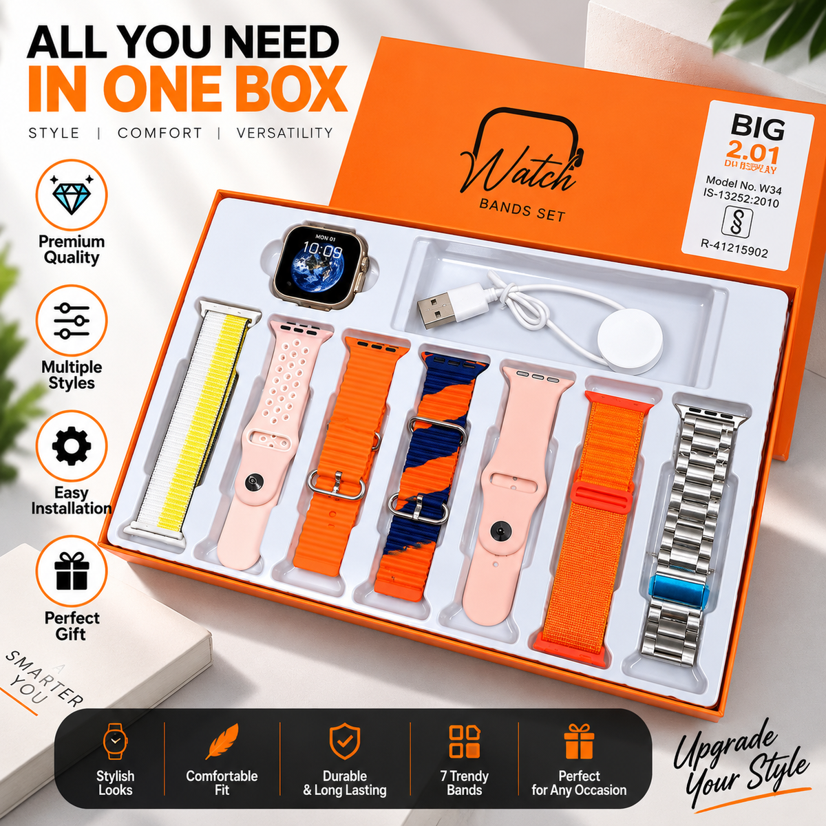 ⌚ 7-in-1 Smart Watch – Style, Smartness & Convenience All in One! 🔥