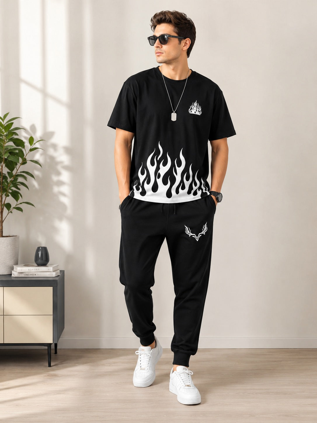 Men’s Inferno Flame Dri-Fit Tracksuit – Premium 2-Piece Set